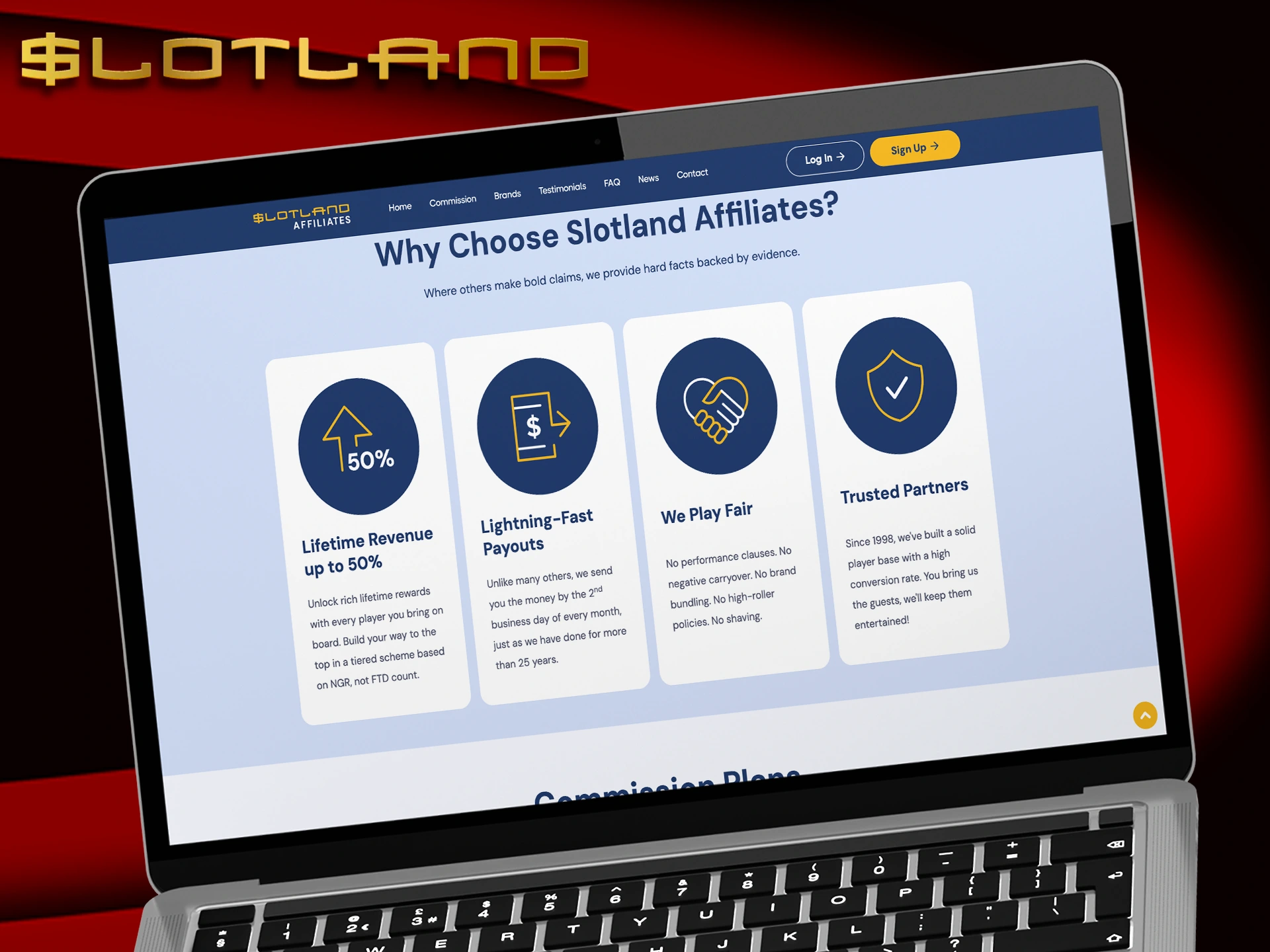 Choose a convenient affiliate programme at Slotland.