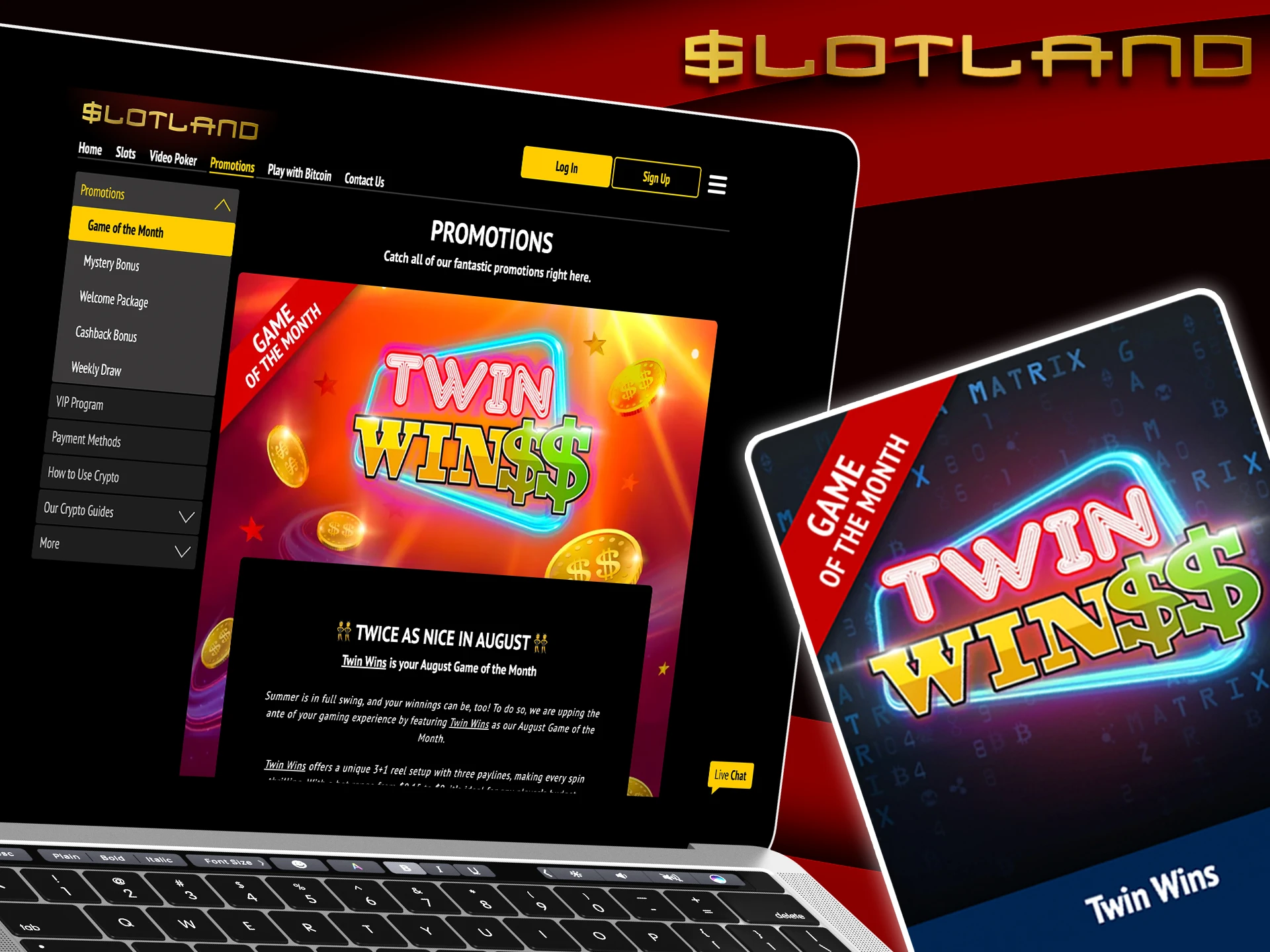 Play the game of the month and win with Slotland.