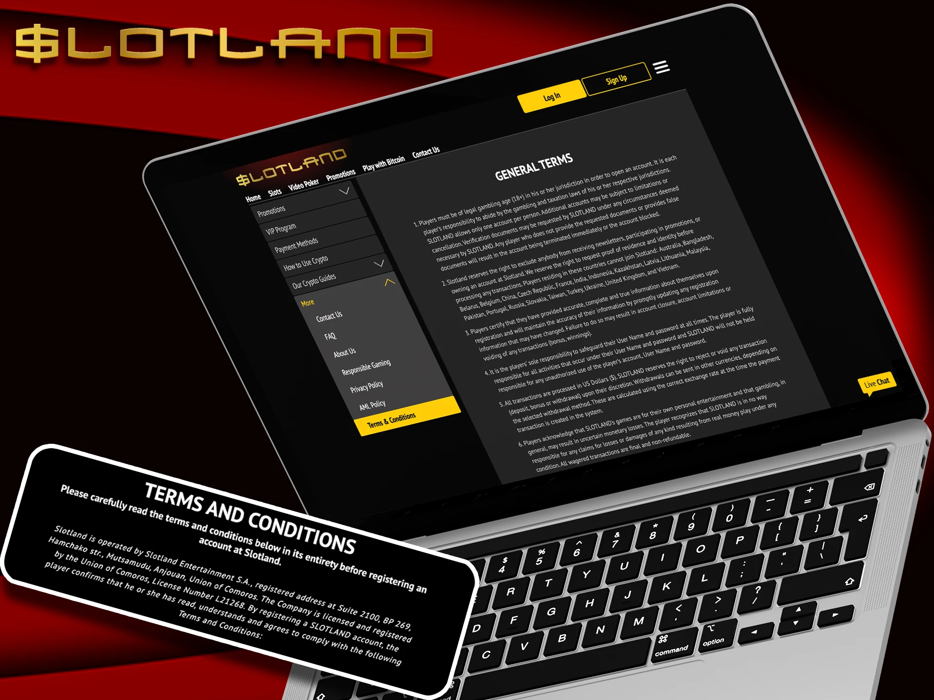 Read Slotland terms and conditions.