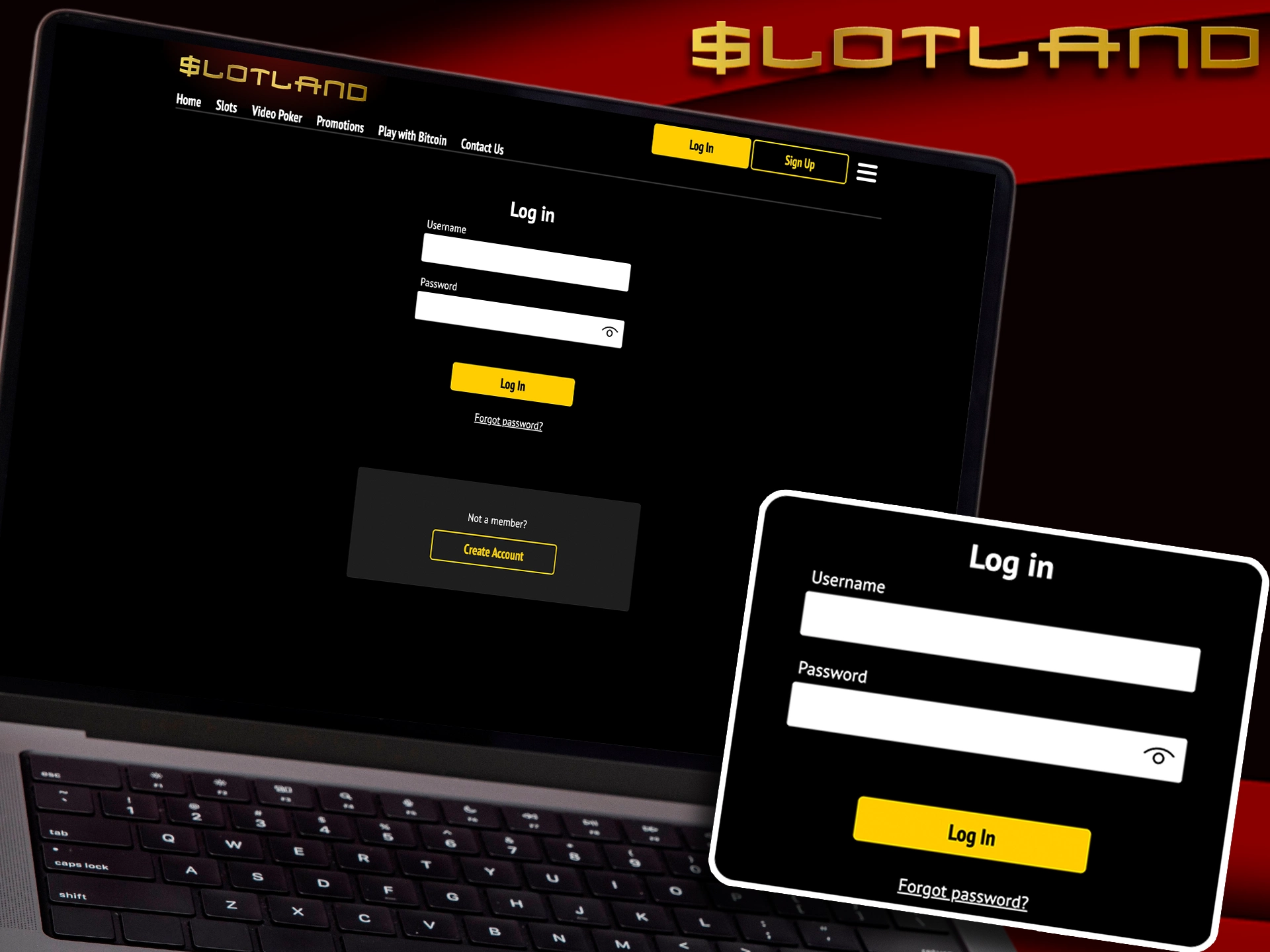 Log in to your Slotland account.